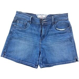 Levi Denim Shorts Women 10 Y2K Blue Mid Rise Double Button Casual Summer Stretch